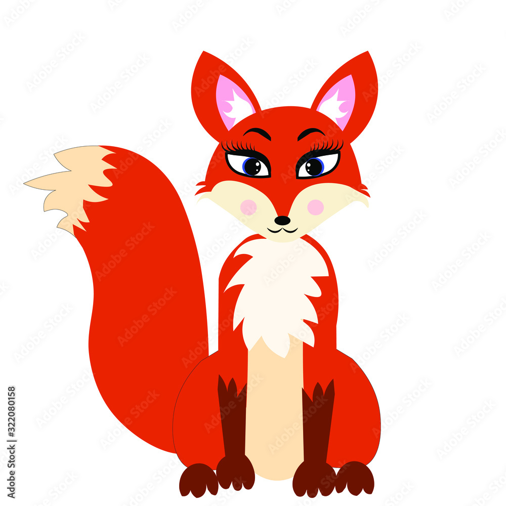 Obraz premium fox illustration vector nursery decor