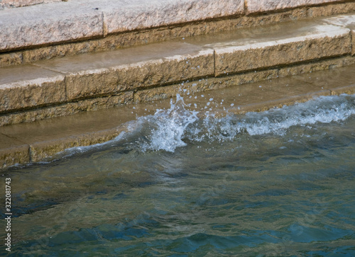 Water waves splashing along the banks of the Sun Moon Lake Taiwan