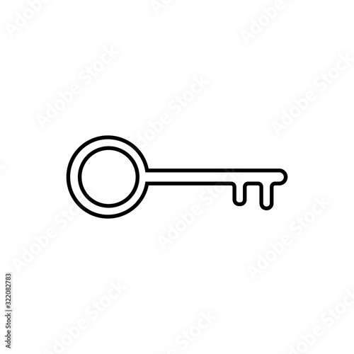 Key outline icon isolated. Symbol, logo illustration for mobile concept, web design and games.