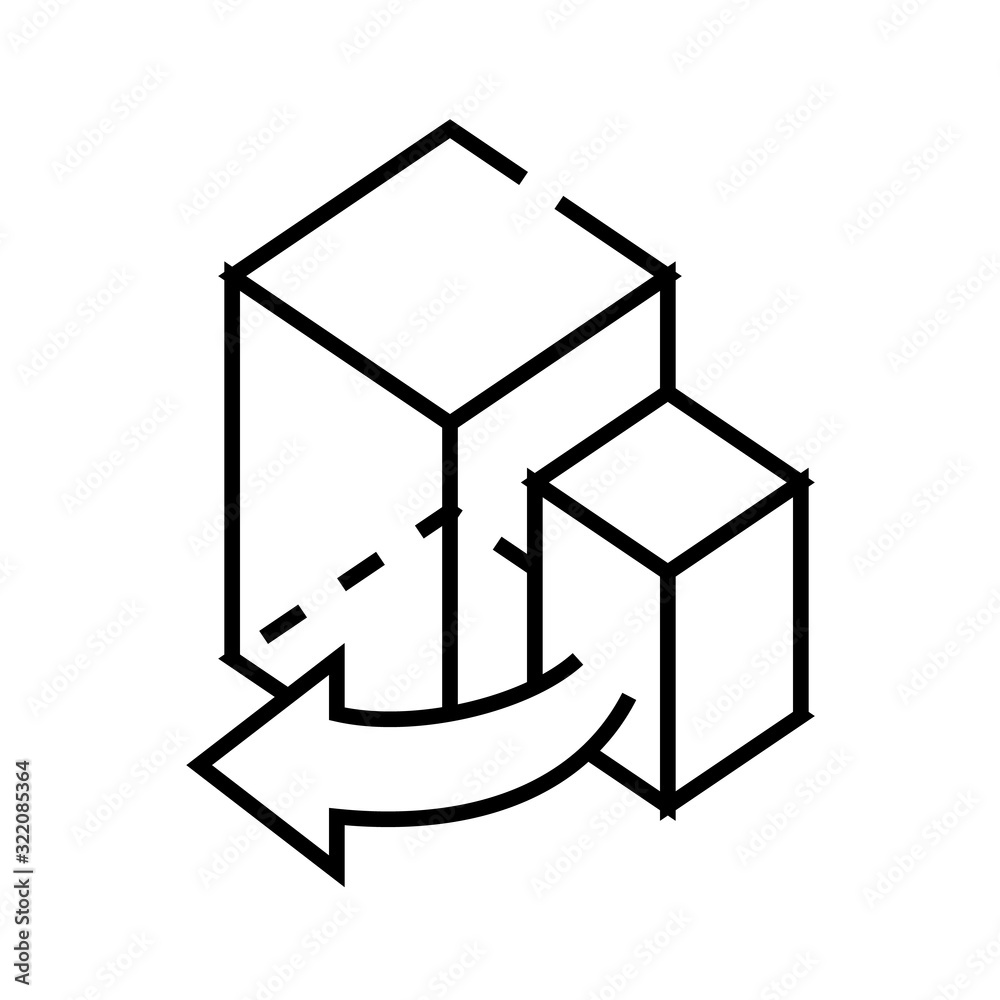 3d objects line icon. 3d objects concept outline vector, symbol, sign, linear illustration. 3d objects line icon. 3d objects concept outline vector, symbol, sign, linear illustration.