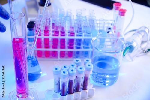 laboratory materials used in medical and scientific research photo