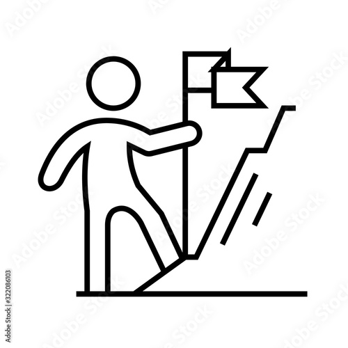 Achieving headway line icon. Achieving headway concept outline vector, symbol, sign, linear illustration.