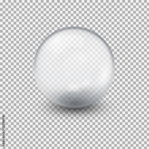 Glass ball isolate .Transparent glas Vector illustration .Round crystal.
