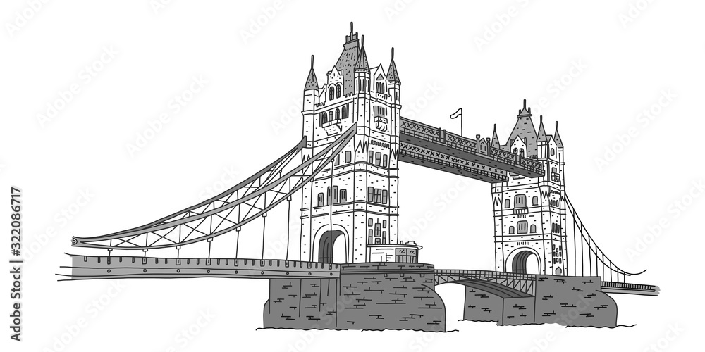 Obraz premium London bridge, support towers in middle bridge.