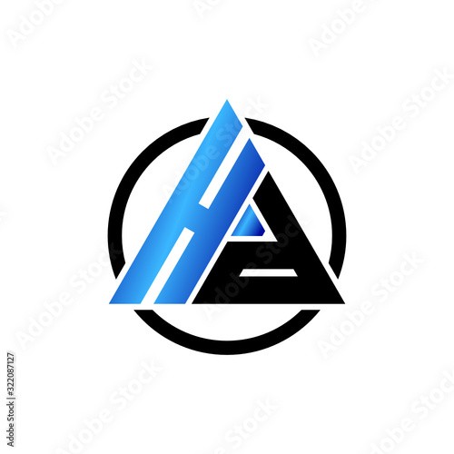 Letter HD triangle logo design vector