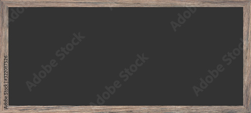 Blackboard on wooden floor,Blank space for text input.