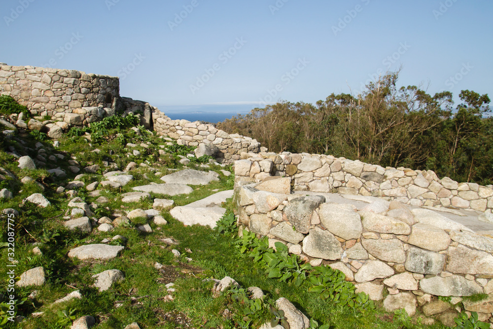 Celtic ruins in Monte do Facho, Pontevedra, Spain