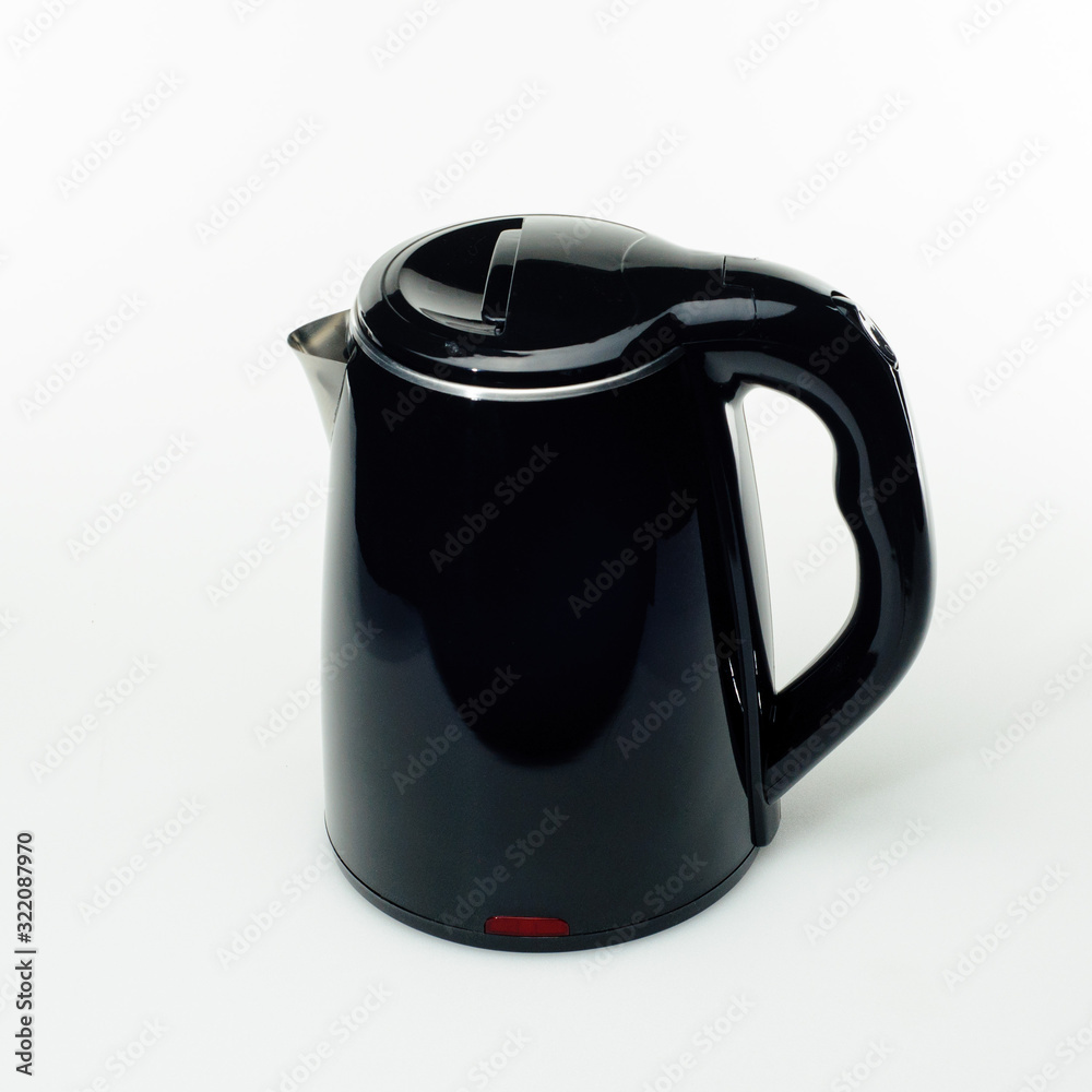 Black painted electrical kettle on white background Black painted electrical kettle on white background