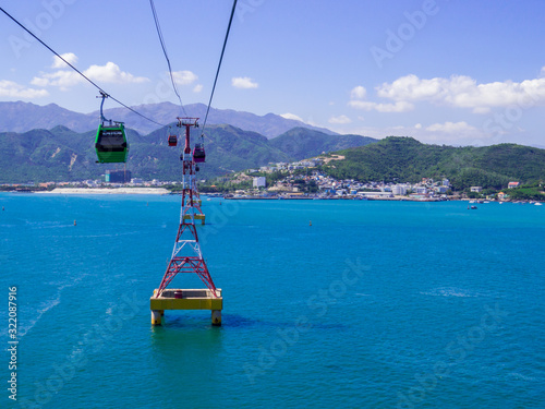 View of the Vinpearl Cable Car in Nha Trang, Vietnam