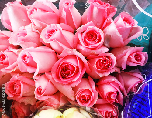 Bouquet of small multi-colored roses