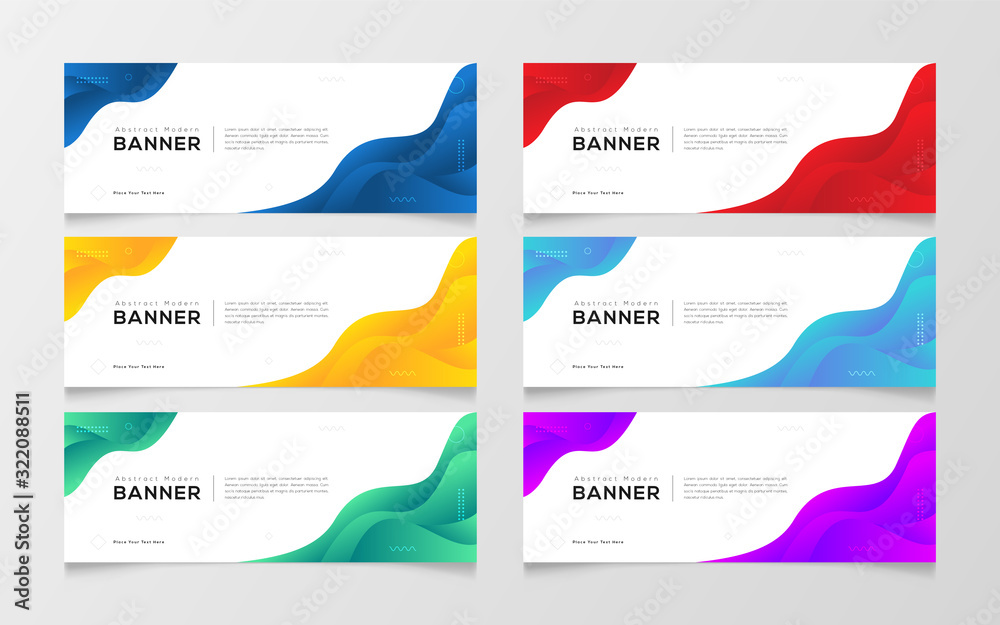 Modern abstract gradient banner template design in yellow, orange, white color. Suitable for advertising and promotion in social media post, blog, web, cover, header. Vector Illustration