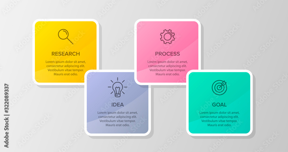 Infographic design with icons and 4 options or steps. Thin line vector. Infographics business concept. Can be used for info graphics, flow charts, presentations, web sites, banners, printed materials.