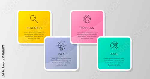 Wallpaper Mural Infographic design with icons and 4 options or steps. Thin line vector. Infographics business concept. Can be used for info graphics, flow charts, presentations, web sites, banners, printed materials. Torontodigital.ca
