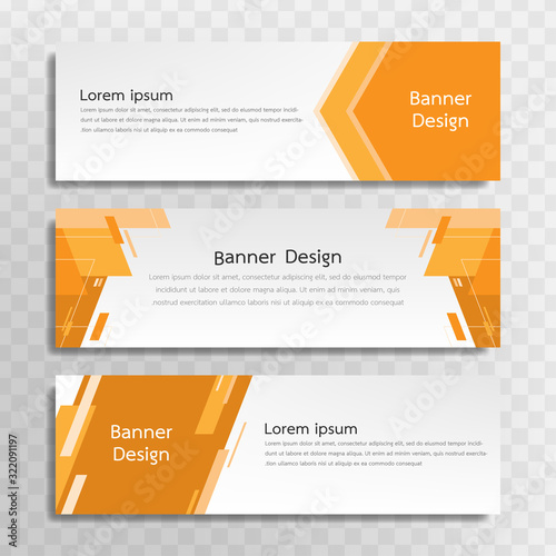 A set of yellow banner templates designed for the web and various headlines are available in three different designs.