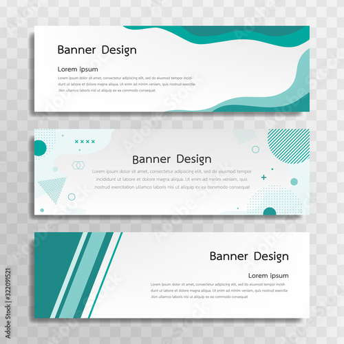 A set of green banner templates designed for the web and various headlines are available in three different designs.