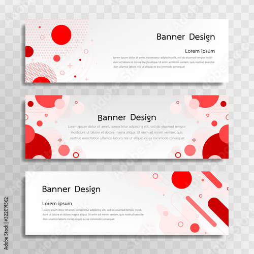 A set of red banner templates designed for the web and various headlines are available in three different designs.