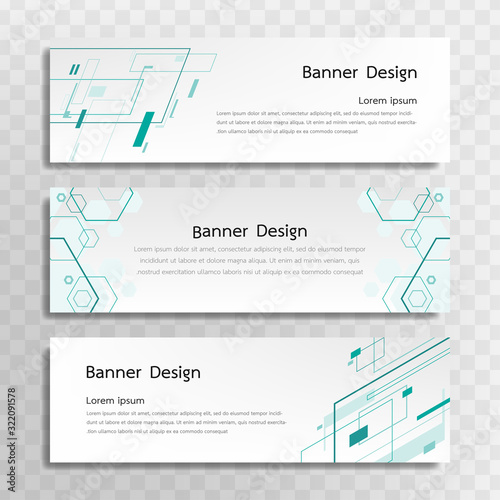 A set of green banner templates designed for the web and various headlines are available in three different designs.