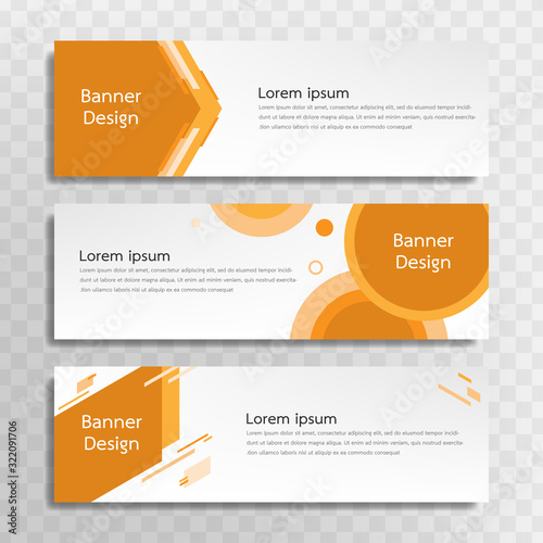 A set of yellow banner templates designed for the web and various headlines are available in three different designs.