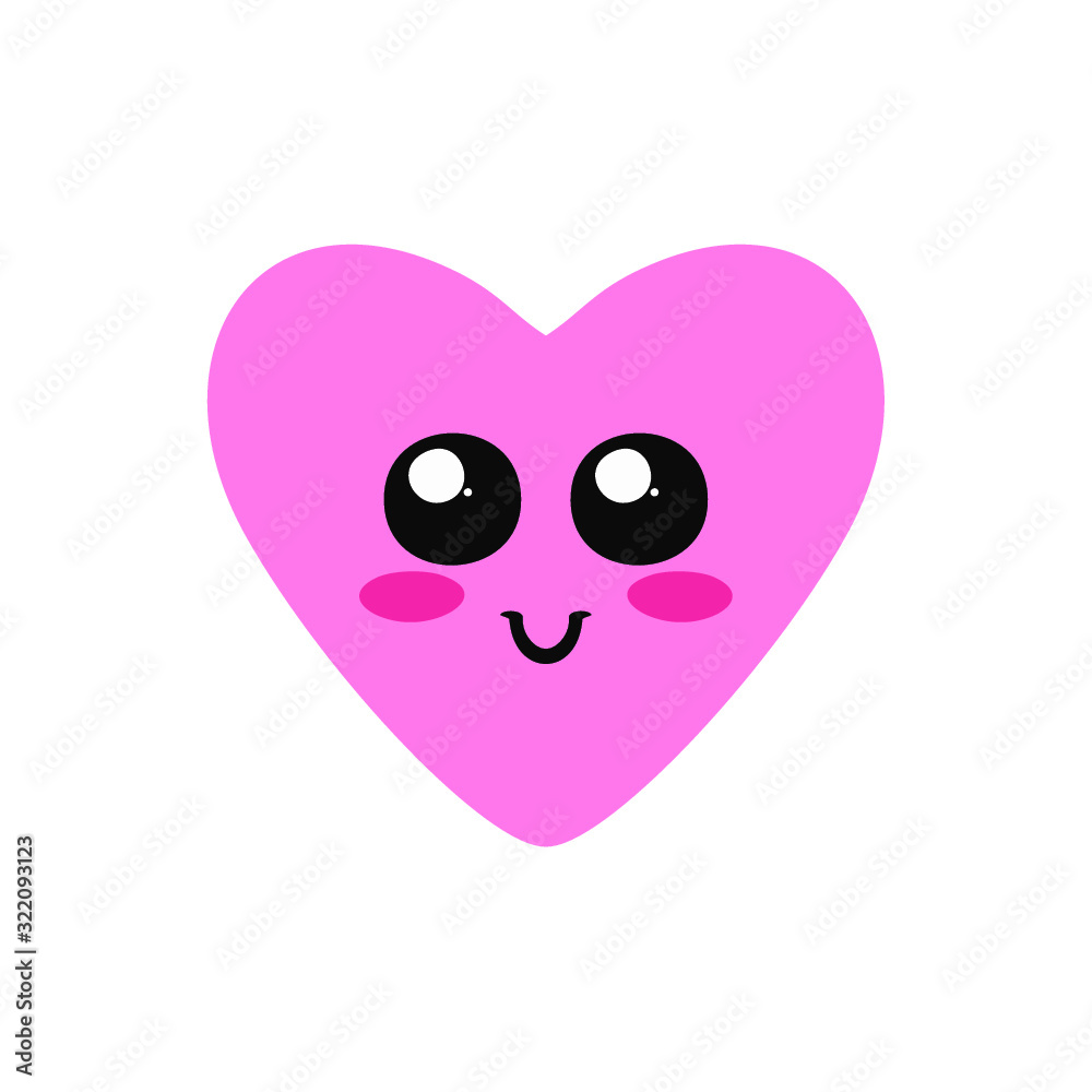 pink heart with red cheeks smiling pink heart with red cheeks smiling