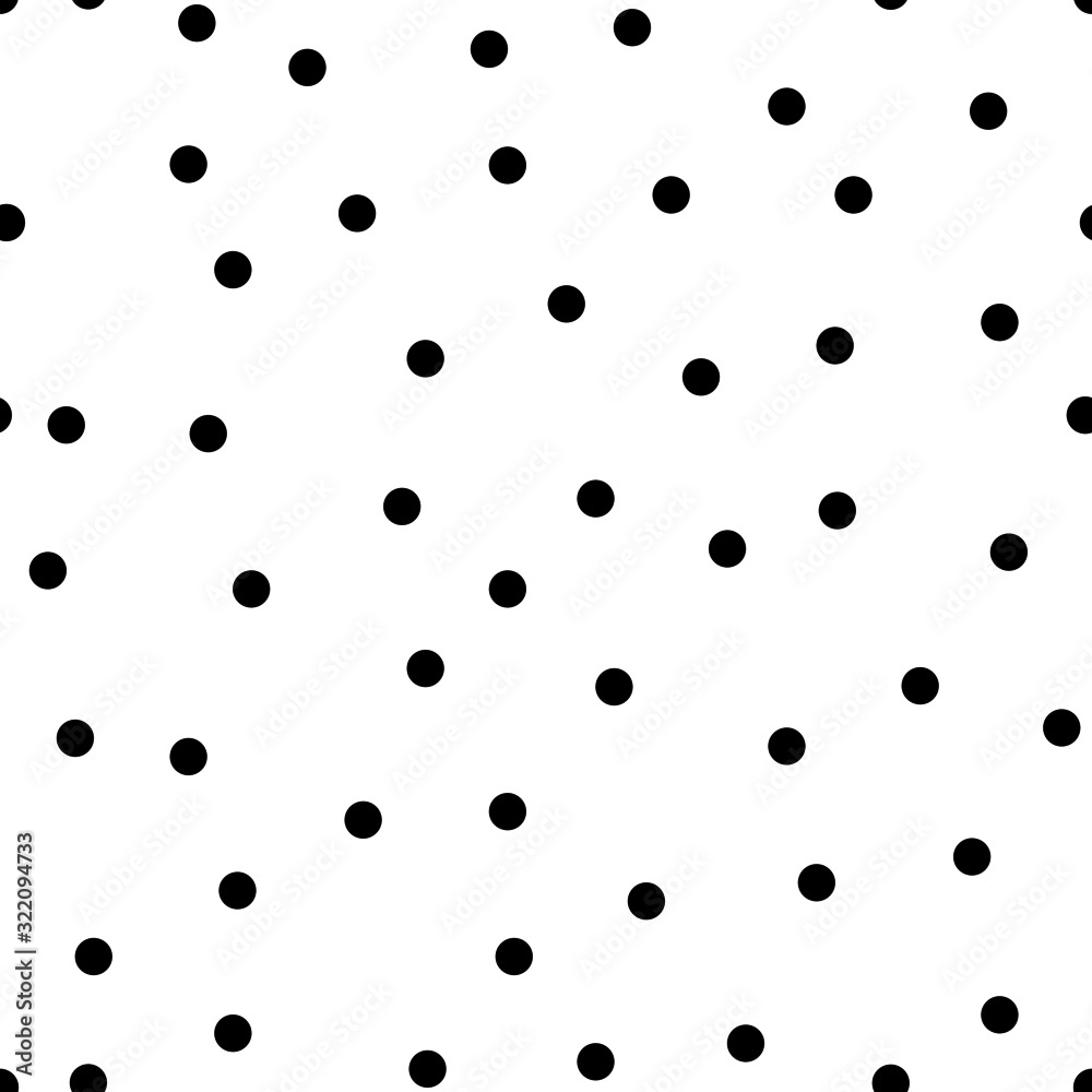 Black dot seamless pattern. Abstract Random scattered small dots isolated on white background. Vector black and white rough polka dot pattern for print