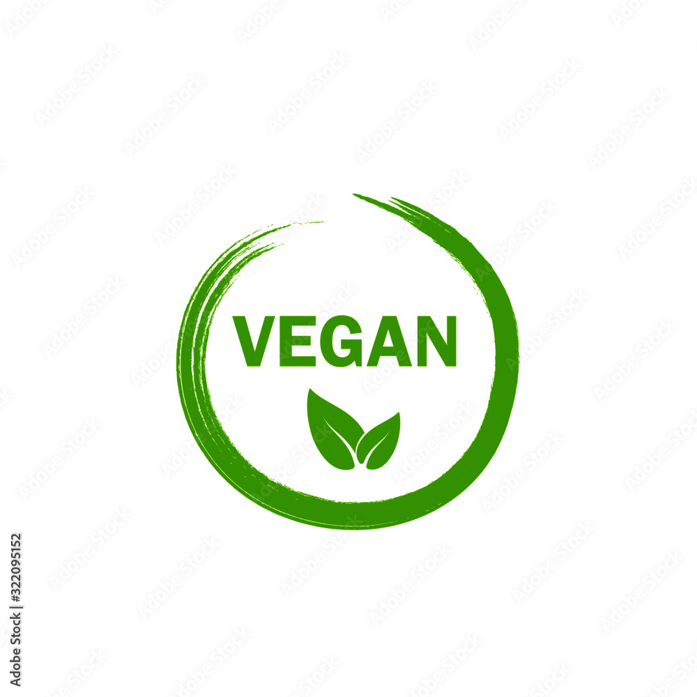 Vegan bio eco icon. Organic green product logo line grunge symbol. Vegetarian healthy food design template isolated on white background, vector illustration editable stroke Vegan bio eco icon. Organic green product logo line grunge symbol. Vegetarian healthy food design template isolated on white background, vector illustration editable stroke