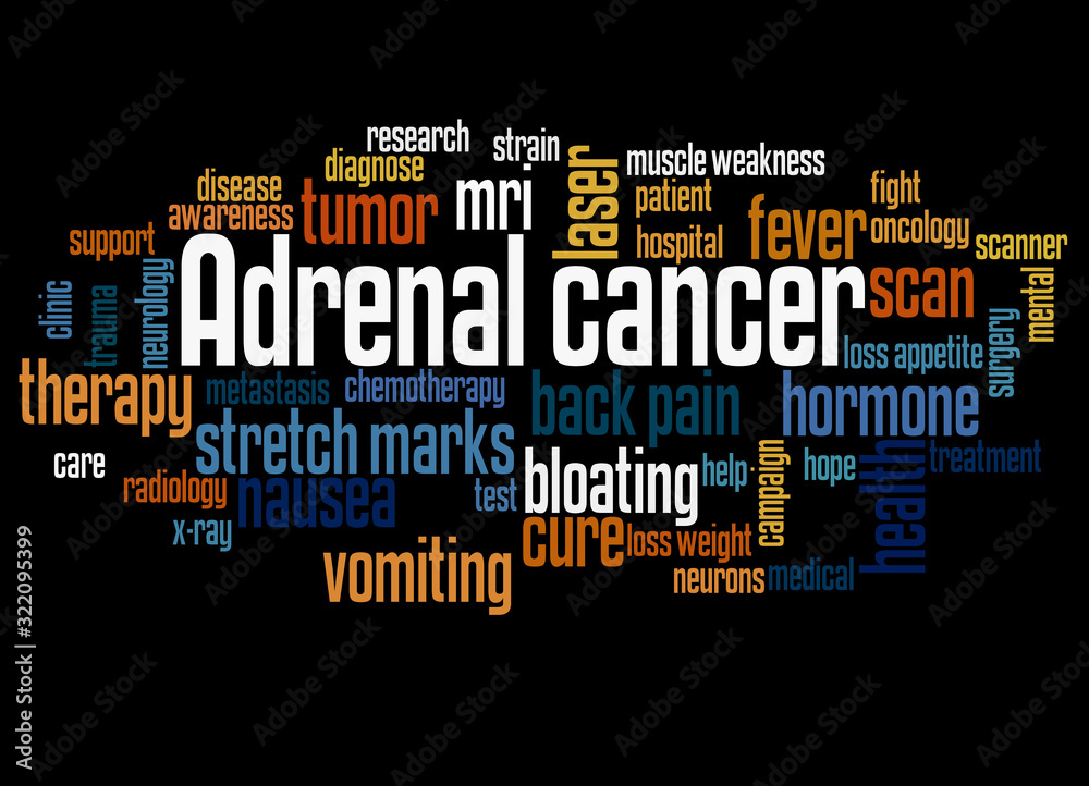 Adrenal cancer word cloud concept 3