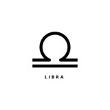 Zodiac libra line sign. Astrology icon isolated on white background, outline symbol astrological horoscope. Vector illustration of libra zodiac design editable stroke