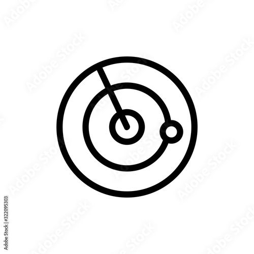 Army radar icon vector. Thin line sign. Isolated contour symbol illustration