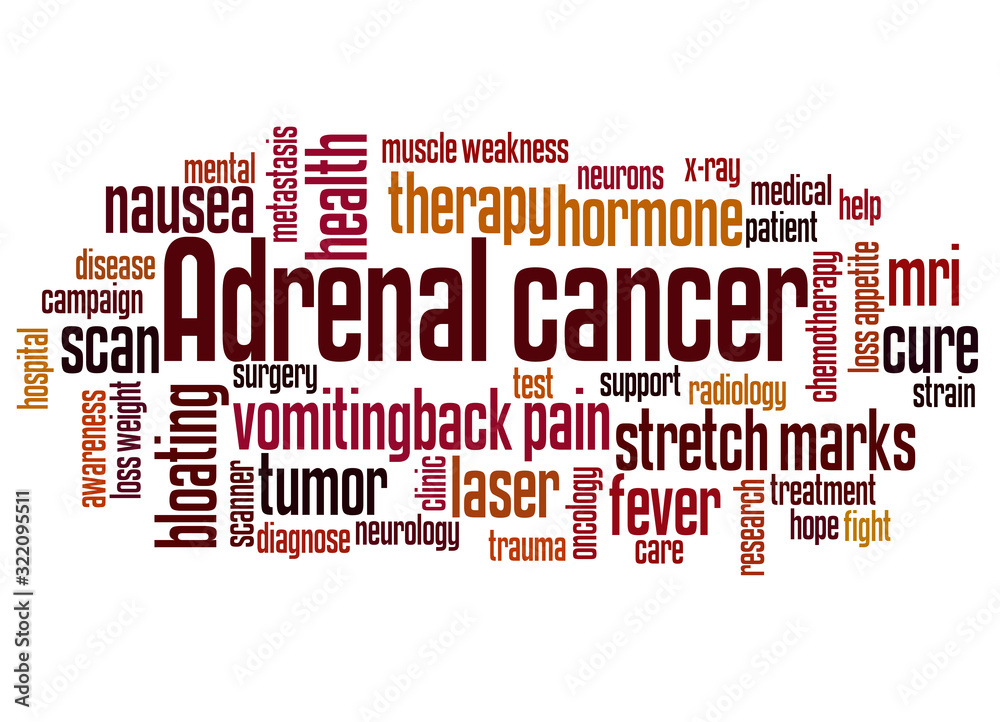 Adrenal cancer word cloud concept