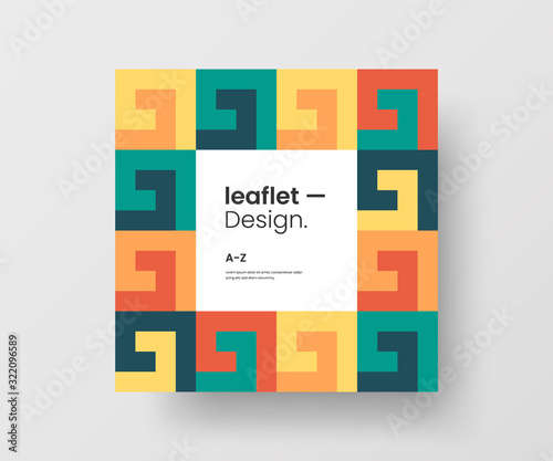 Amazing business advertisement vector mural art square banner mock up. Modern corporate abstract geometric illustration design layout background. Company identity quadrangle texture brochure template.