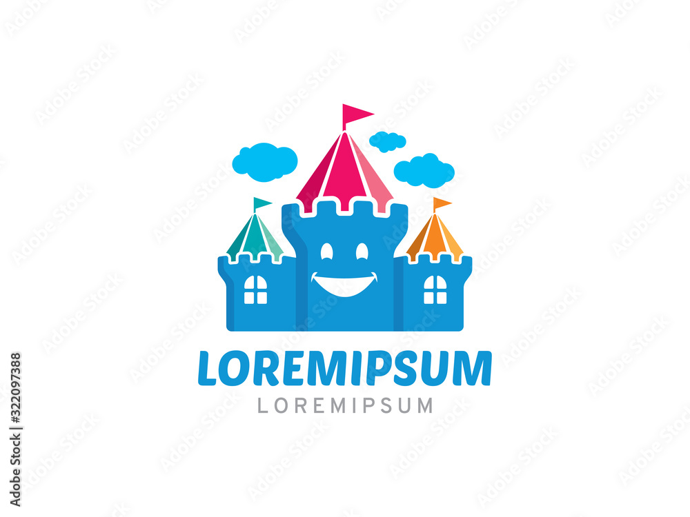 Obraz premium Castle logo symbol or icon template