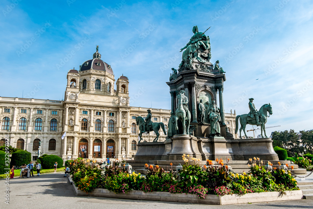 Museum of art history and Maria Theresa square in Vienna.