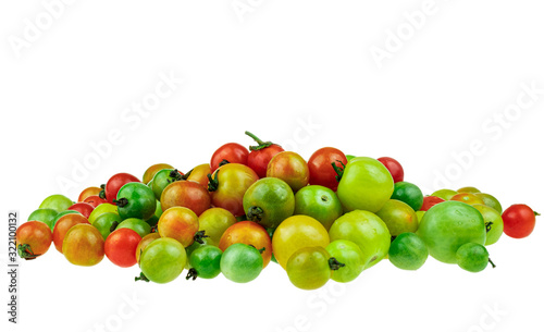 Wild Tomato or Love Apple is a type of small round tomatoes at white background photo
