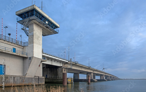 Ketelmeer en Ketelbrug. Bridge. Netherlands. Flevopolder. Zuiderzee.  photo