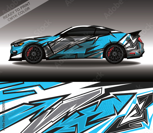 Car wrap decal design vector, custom livery race rally car vehicle sticker and tinting.