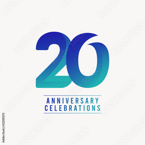 20 Years Anniversary Celebrations Vector Template Design Illustration