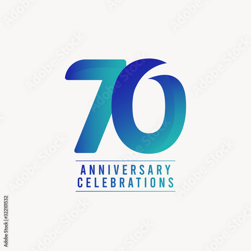 70 Years Anniversary Celebrations Vector Template Design Illustration