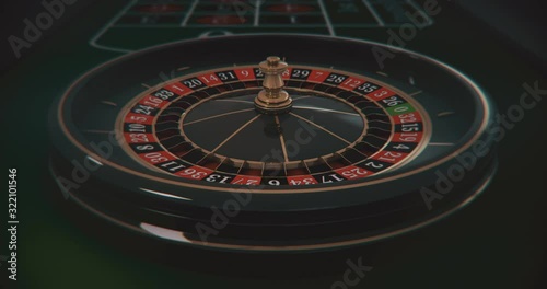 Casino roulette wheel loop. 3D render.