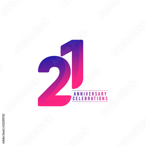 21 Years Anniversary Celebrations Vector Template Design Illustration photo