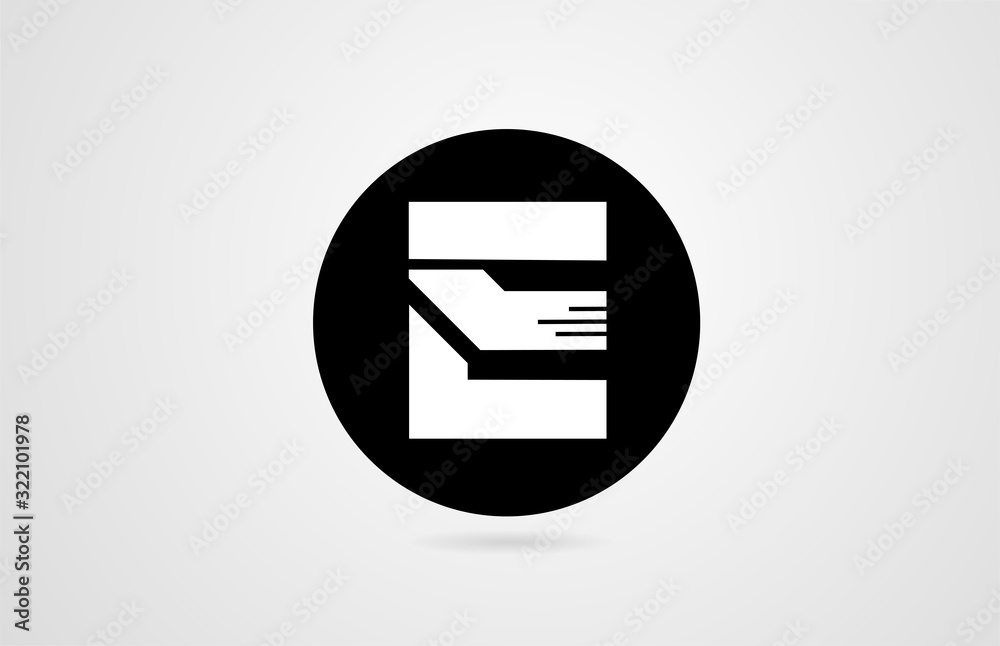 E white alphabet letter black circle company business logo icon design corporate E white alphabet letter black circle company business logo icon design corporate