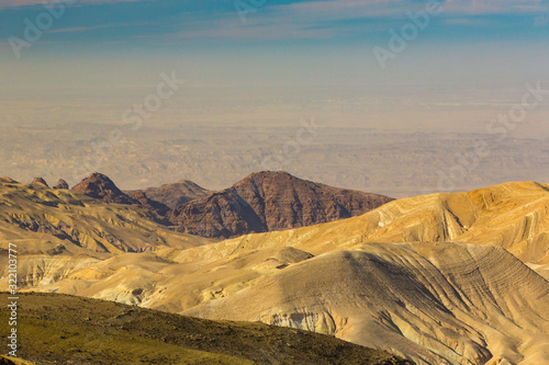 Mountains in Jordan and the Sik Gorge district near the ancient city of Petra.