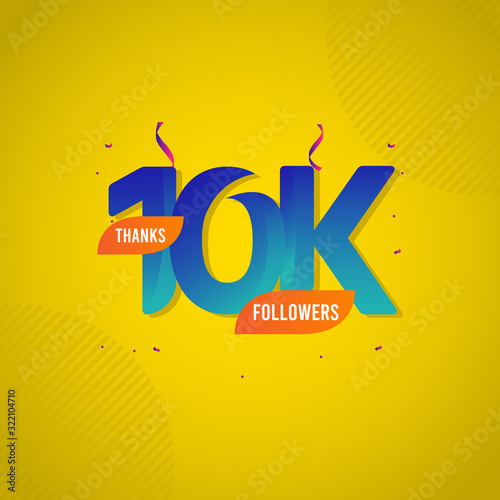Thanks 10 K Followers Vector Template Design Illustration