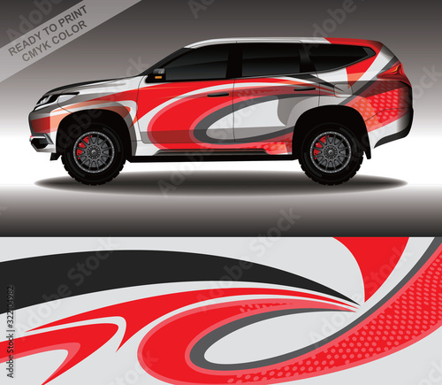 Car wrap decal design vector  custom livery race rally car vehicle sticker and tinting.