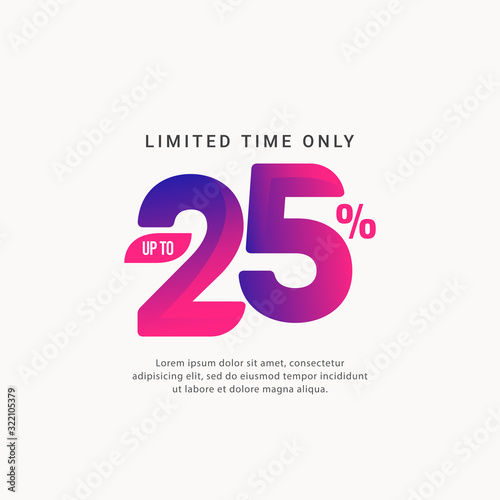 Discount up to 25% Limited Time Only Vector Template Design Illustration