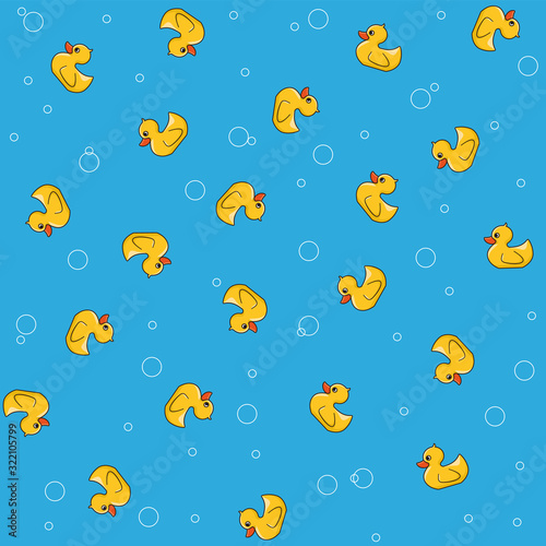 Obraz na plátně Rubber Duckie background vector illustration