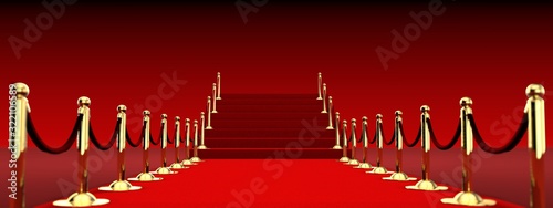 3D Render Red Carpet Stage Background