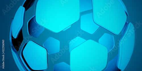 3D Render Soccer ball Concept Background