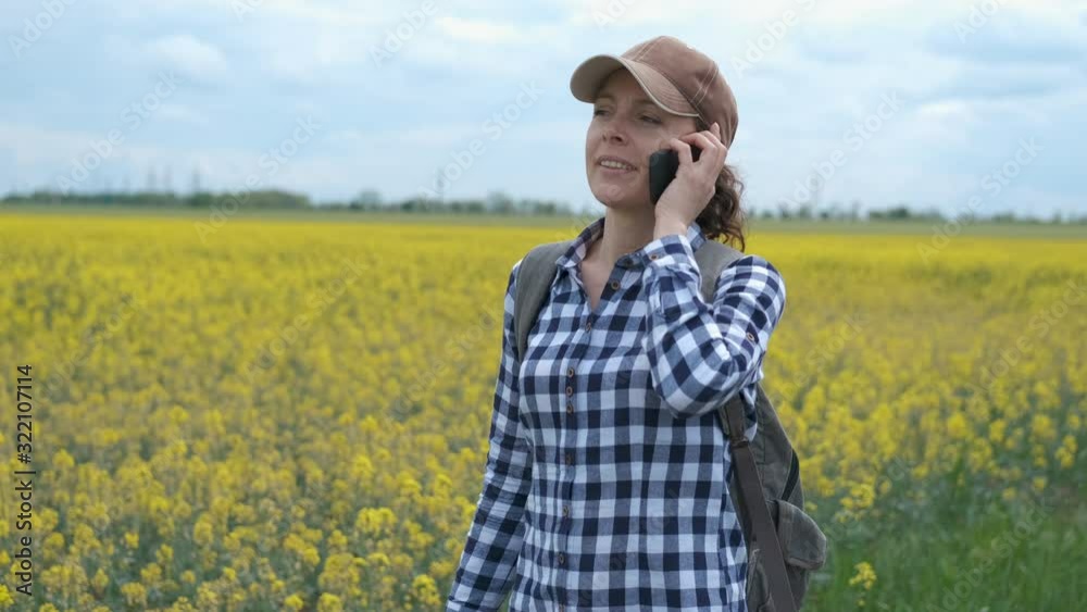 With telephone in the field. With telephone in the field.