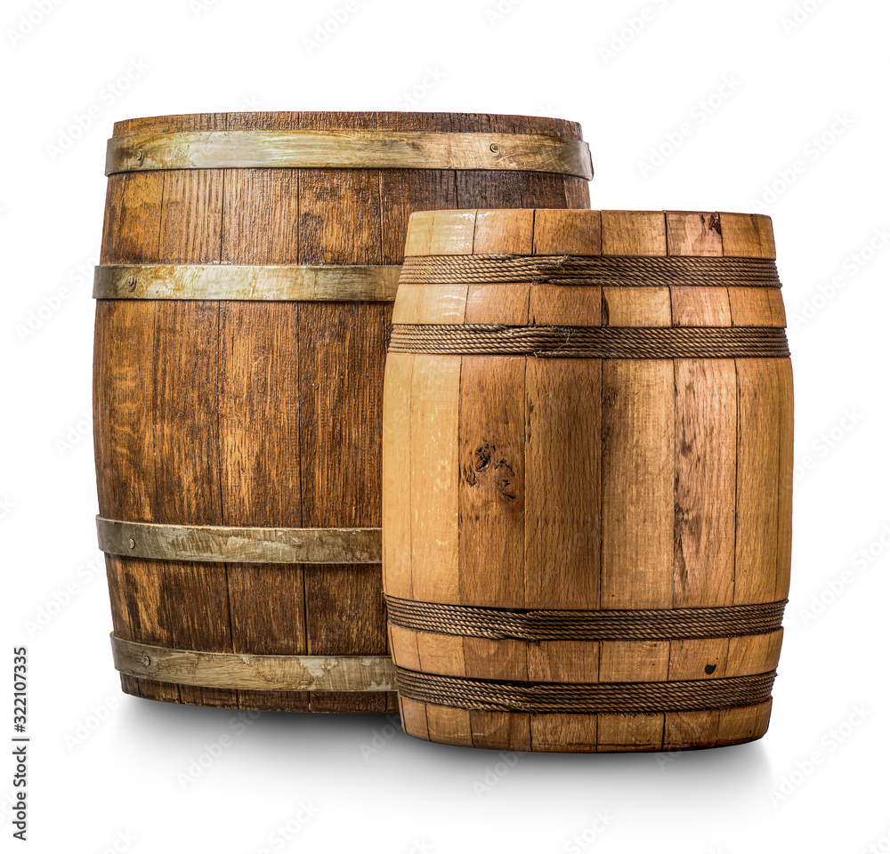 Obraz premium Two wooden casks