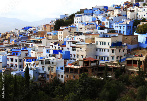 The blue city of Chefchaouen in Morocco. Architecture, views, street landscapes © Anton